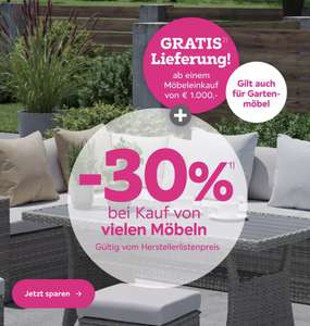 Mömax: 30% Rabatt auf Möbel vom Herstellerlistenpreis + gratis Versand ab 1000€ Einkaufswert