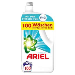 4x 100WL (5L) Ariel Flüssigwaschmittel Waschmittel Universal+ mit Febreze Duft