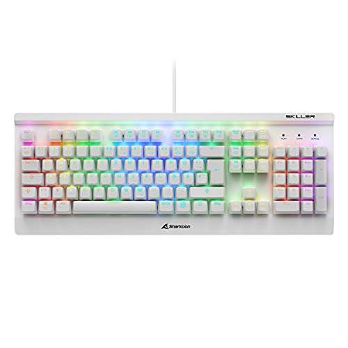 Sharkoon Skiller Mech SGK3 Mechanische Gaming Tastatur (mit RGB Beleuchtung, braune Kailh Schalter, PBT-Tastenkappen-Set
