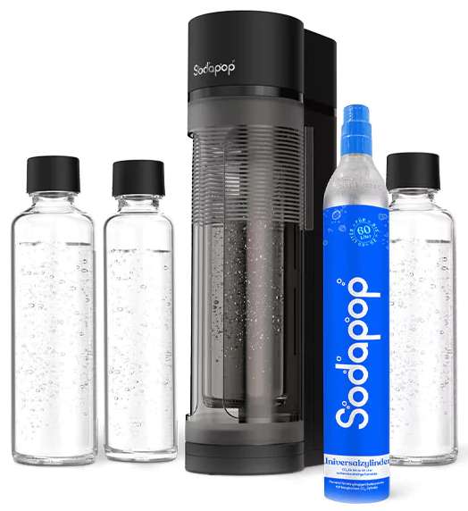 Sodapop Trinkwassersprudler "Logan" inkl. 3 Glasflaschen & CO₂-Zylinder