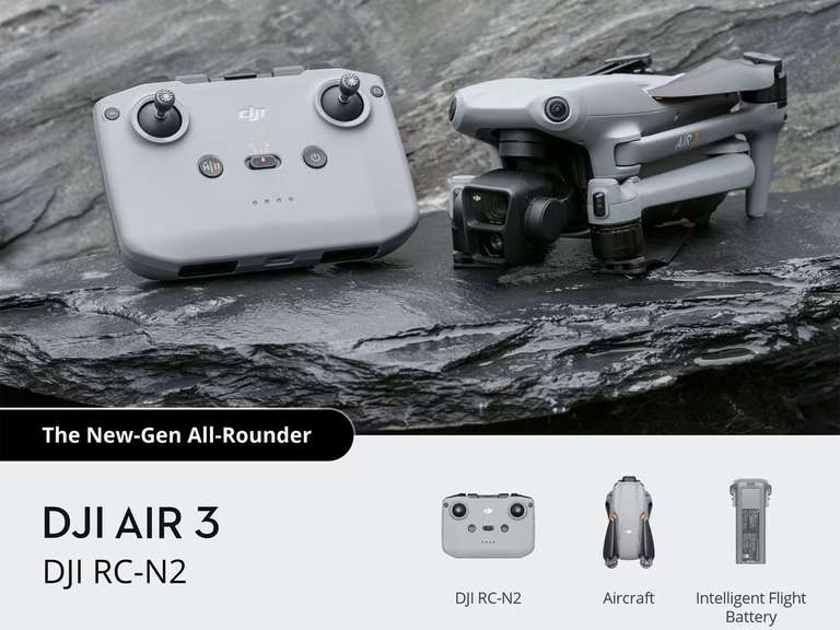 DJI Air 3 Drohne | 4K + HDR | RC-N2 Fernsteuerung