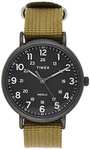 Timex Weekender XL 43mm Herren Schwarzes Gehäuse Olive Fabric Armband Uhr TW2U68200