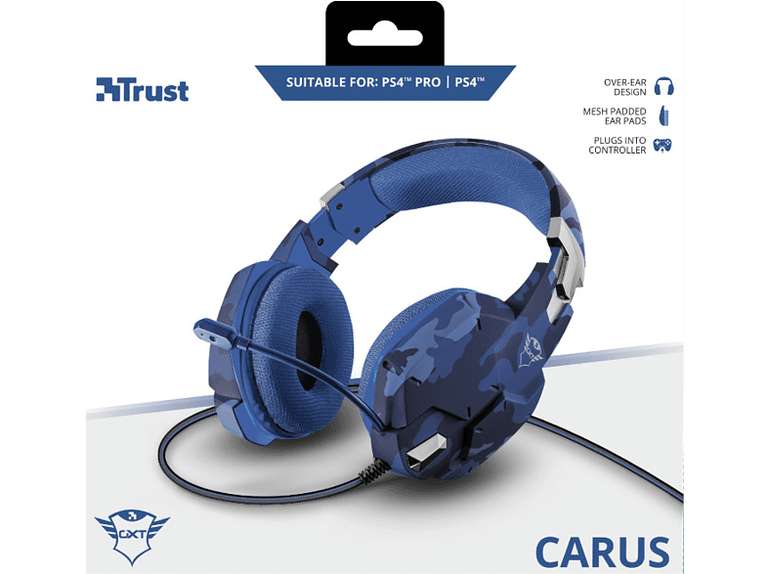 TRUST Gaming-Headset GXT 322 Carus, blau (Gaming-Headset für PS4 / PS5) 21€ bei Selbstabholung