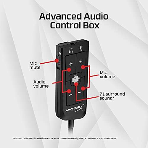 HyperX Cloud II –Gaming Headset mit virtuellem 7.1 Surround Sound und USB-Audiosteuerungsbox