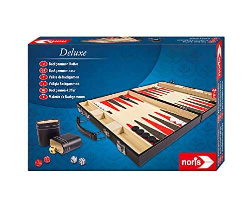 Noris - Deluxe Backgammon, Spieleklassiker im handlichen Koffer