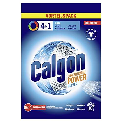 Calgon 4-in-1 Power Pulver – Wasserenthärter gegen Kalkablagerungen 2,075 kg