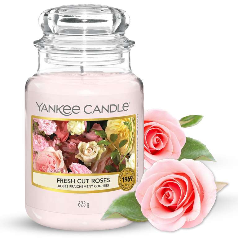 Yankee Candle Duftkerze im Glas (groß) – Fresh Cut Roses