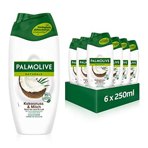 6x 250ml Palmolive Duschgel Naturals Kokosnuss & Milch