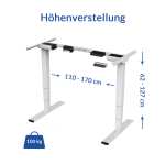 Flexispot "EQ5" elektrisch höhenverstellbares Schreibtisch-Gestell