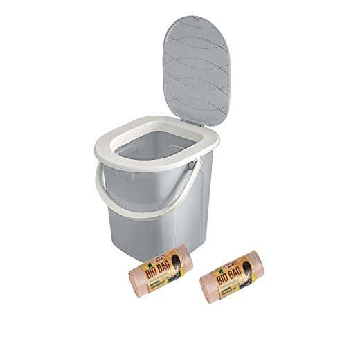 BranQ - Home essential Mobile Campingtoilette 22 Liter inklusive 40 Stück Bio Toilettenbeutel