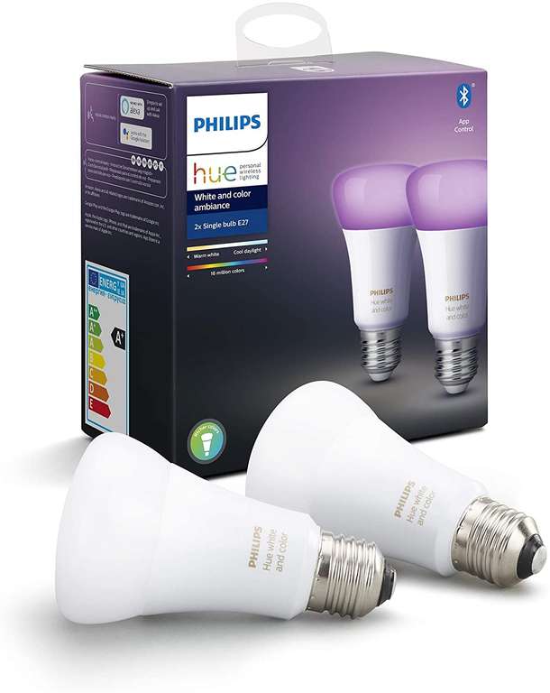 (Warehouse Deal - "wie neu") 2x Philips Hue White and Color Ambiance LED-Bulb E27, 9W