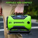 Greenworks 24V Akku Luftkompressor max. 160 PSI mit Auto Shutoff Funktion, 2Ah Akku und Ladegerät