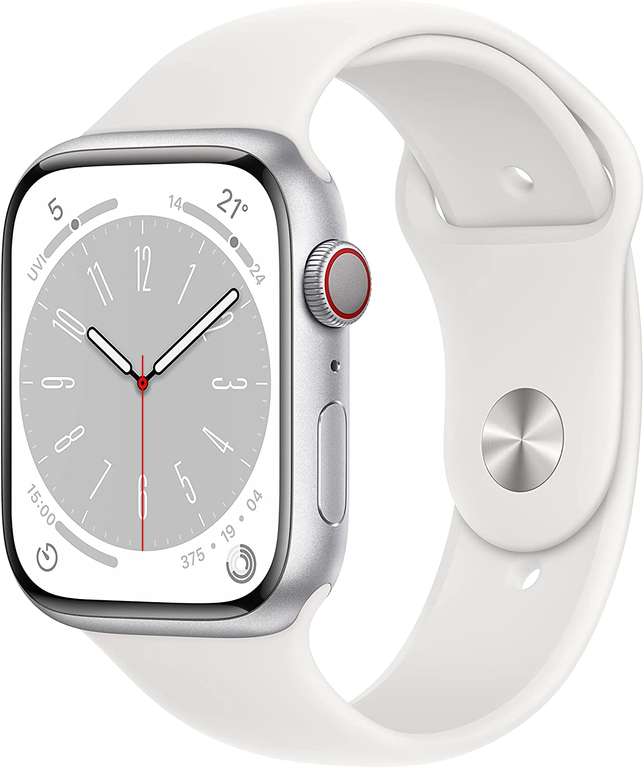 Apple Watch Series 8 (GPS + Cellular) 45mm Aluminium, "Silber" od, "Polarstern"