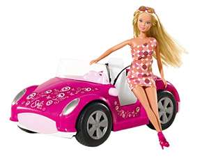 Simba 105738332 - Steffi Love Beach Car, Steffi im Sommeroutfit, mit Auto, Ankleidepuppe, 29cm