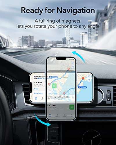 ESR HaloLock Schnellladegerät fürs Auto, kompatibel mit MagSafe und allen iPhone 12/13