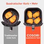 COSORI Heißluftfritteuse 5,5L XXL Friteuse Heissluft Fritteusen Air Fryer mit 100 Rezeptbuch auf Deutsch, Digitalem LED-Touchscreen