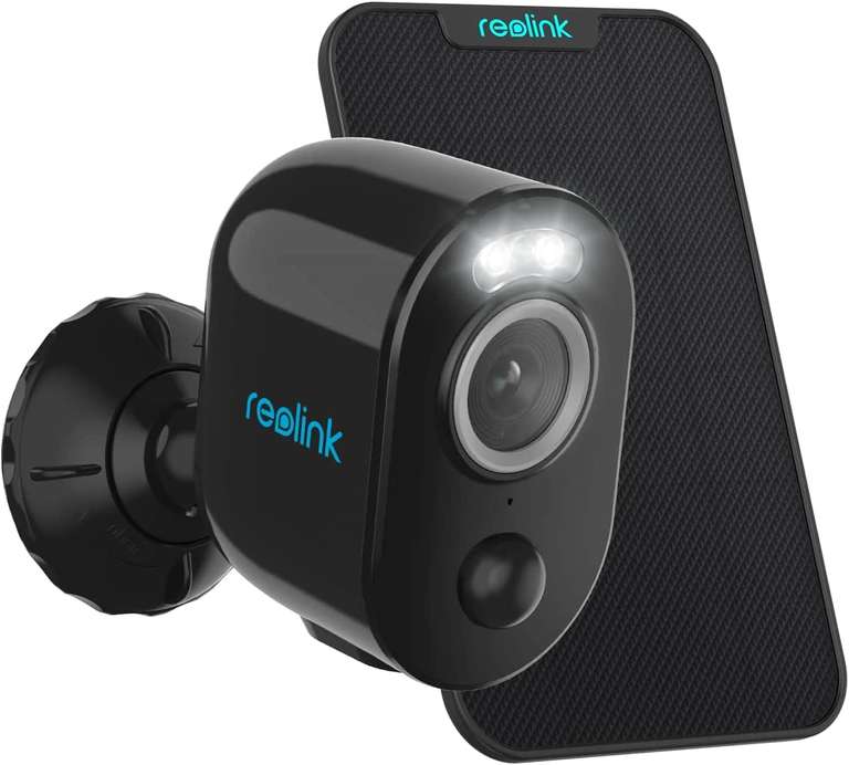 Reolink 2K 4MP Überwachungskamera Aussen Akku Argus 3 Pro mit Solarpanel in Schwarz oder Weiß