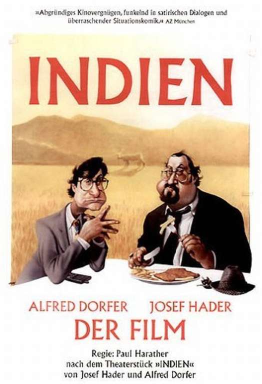 "Indien - der Film" mit Josef Hader und Alfred Dorfer + "Der Knochenmann" mit Josef Hader und Josef Bierbichler, als Stream vom ORF