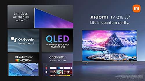 Xiaomi QLED Smart TV 55 Zoll (Frameless, Metal design, UHD, Dolby vision, HDR 10+)