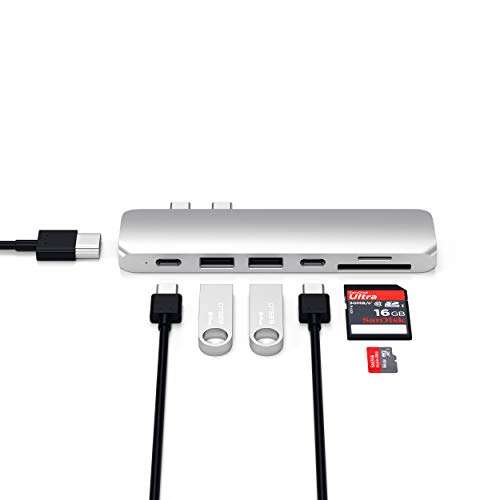 SATECHI Type-C Pro Hub Adapter mit USB-C PD (40 Gbps), 4K HDMI, USB-C Data, SD/Micro Card Reader, USB 3.0