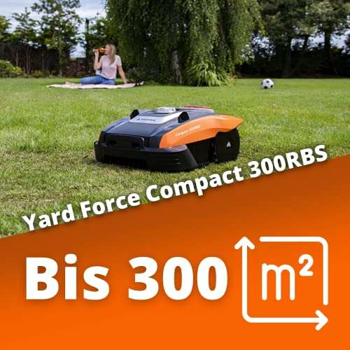 Yard Force FORCE Mähroboter COMPACT 300RBS mit bis zu 300 qm, Bluetooth- und App-Steuerung