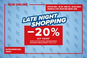 Hervis: 20% Rabatt auf die Marke Vaude im Late night Shopping