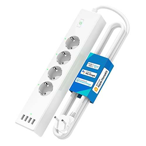 Meross WLAN Mehrfachsteckdose mit 4 Strom & 4 USB Stecker, Apple Home Kit, Alexa und Google Unterstützung