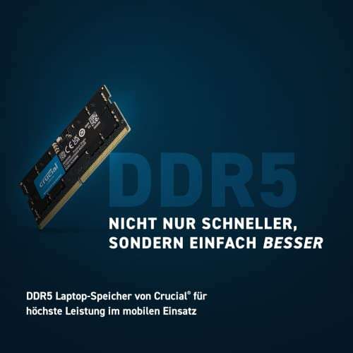 Crucial SO-DIMM 8GB, DDR5-4800, CL40-39-39, on-die ECC