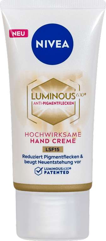 [dm live] gratis NIVEA LUMINOUS 630 Anti-Pigmentflecken Handcreme LSF 15, 50ml