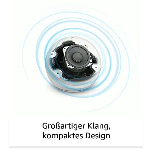Zertifiziert und generalüberholt Echo Dot (5. Gen, 2022) mit Uhr | Smarter Lautsprecher mit Uhr und Alexa | Graublau
