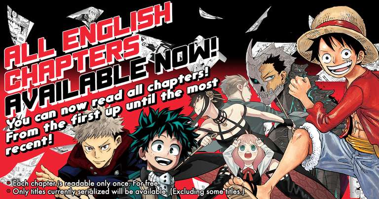 Alle Mangas aus der Manga Plus App von SHUEISHA (En) gratis lesen (Android / iOS) u.A.: One Piece, Demon Slayer, Dragon Ball, HunterXHunter