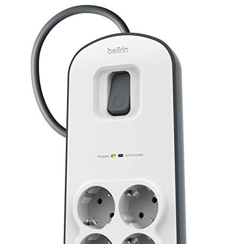 Belkin SurgePlus Überspannungsschutz, 6-fach, mit USB, Kabellänge 2m