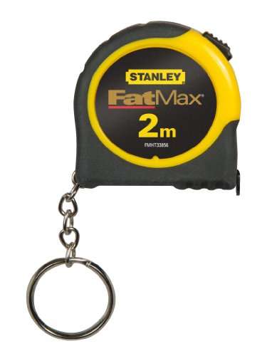 Stanley FatMax Bandmass Powerlock (2 m mit Schlüsselring, automatischer Bandrücklauf, Fetsstellmechanismus)