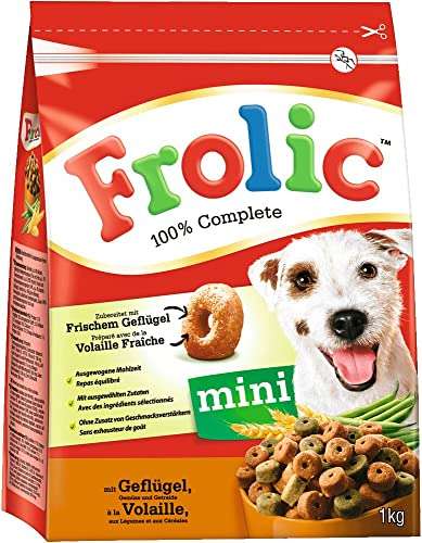 Frolic Hundefutter Trockenfutter mit Geflügel, Gemüse und Getreide, 6 Beutel (6 x 1kg)