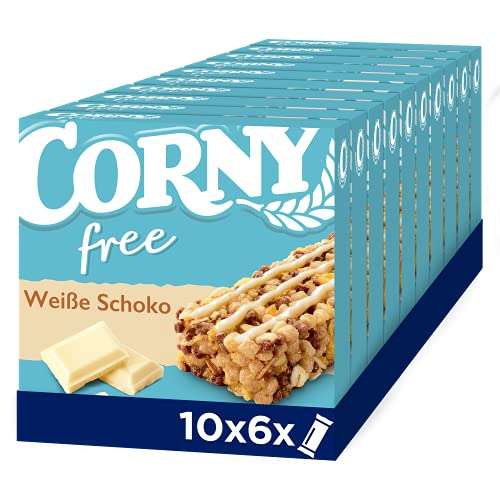 Corny free Weiße Schoko, Müsliriegel OHNE Zuckerzusatz, 10er Pack (10 x 6 Riegel)