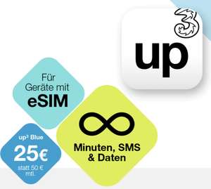 up³ Blue 5G e-Sim Tarif für 25 statt 50 Euro