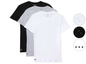 Lacoste Basic-T-Shirt 3er Pack in S - XXL mit V oder Rundhals-Ausschnitt & verschiedenen Farbvarianten