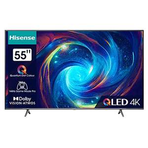 Hisense 55E7KQ Pro 55 Zoll 4K QLED Smart-TV mit HDR, Dolby Vision IQ, 144Hz (VRR), HDMI 2.1, Game Mode PRO