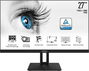 MSI Pro MP271P 27" PC Monitor IPS, Full HD (1920 x 1080), 75Hz, 5ms, HDMI, VGA