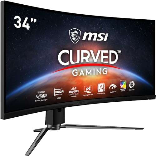 MSI MPG ARTYMIS 34 Zoll 1000R Curved Gaming Monitor, 3440 x 1440, 165 Hz, Modell: 343CQRDE