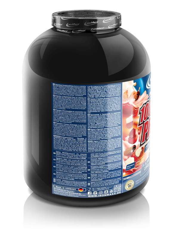 IronMaxx Whey Protein Pulver - Apfel Zimt Geschmack, 2,35kg Dose, Eiweißpulver aus Molkenprotein