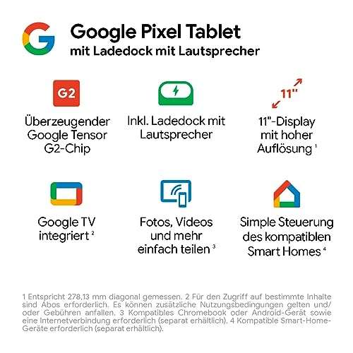 Google "Pixel" Tablet mit Ladedock mit Lautsprecher (Hazel, 128GB)