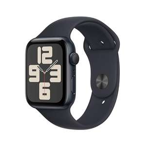 Apple Watch SE (2. Gen, 2023) GPS 44mm in Mitternachtsfarbe Aluminiumgehäuse und Mitternachts-Sportarmband - M/L