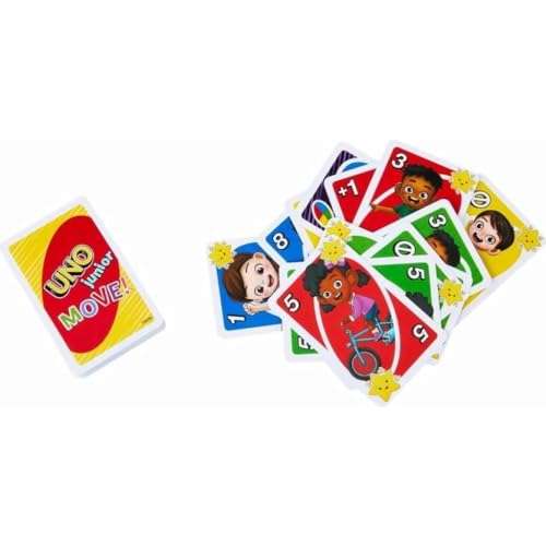 UNO Junior Move! - Aktive Variante des Kartenspiels, 3 Schwierigkeitsstufen