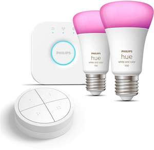Philips Hue White and Color Ambiance 9 Watt 1100 E27 Starter Kit + Philips Hue Tap Dial Switch