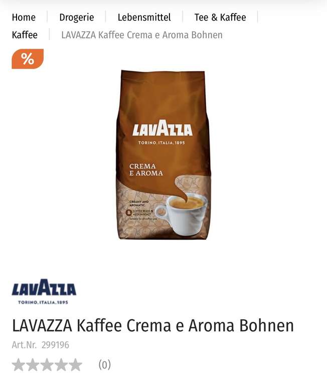 Müller / 1 kg Lavazza Kaffee versch. Sorten