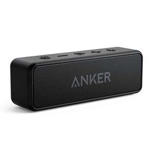 Anker SoundCore 2 Bluetooth Lautsprecher, Enormer Bass mit Dualen Bass-Treibern, 24h Akku, Verbesserter IPX7 Wasserschutz