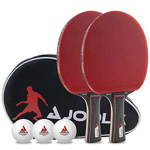 JOOLA Tischtennis Set Duo - 2 Tischtennisschläger + 3 Tischtennisbälle + Tischtennishülle, 6-teilig