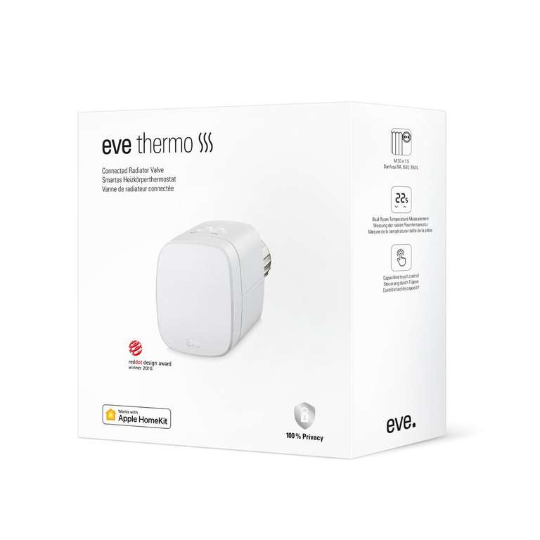 3 Stk. Eve Thermo - Heizkörperthermostat mit Display & Touchbedienfeld