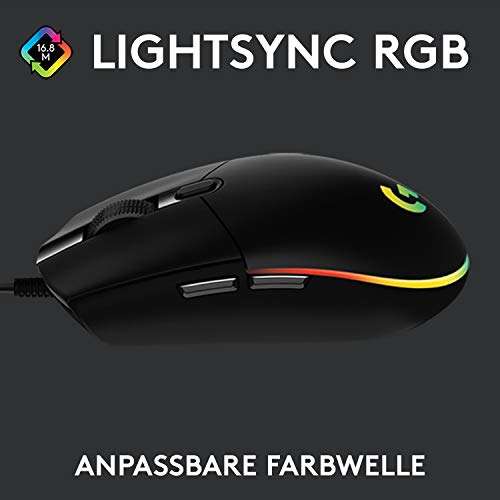 Logitech G203 Gaming-Maus mit anpassbarer LIGHTSYNC RGB-Beleuchtung